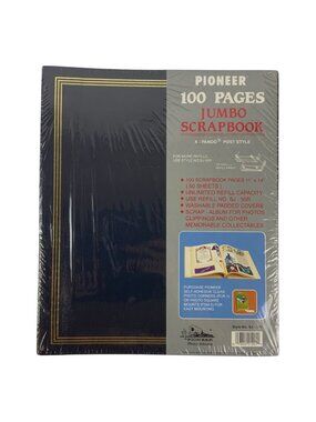 Pioneer Jumbo Scrapbook Post Style 11x14 Refillable Black 100 Pages SJ-100